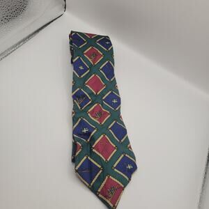 Tommy Hilfiger Rowing Novelty Mens Neck Tie Red Blue Green Vintage 90s